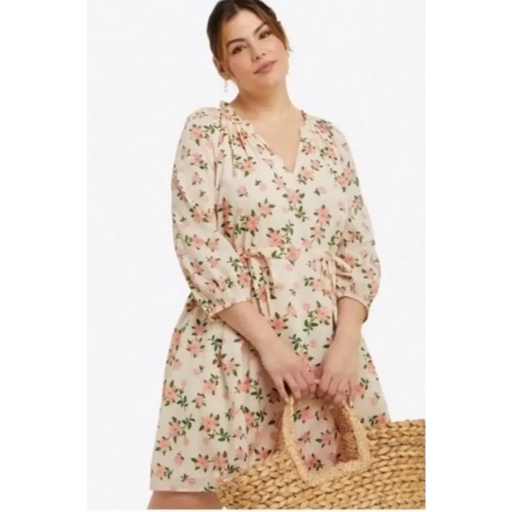 Draper James Kellie Babydoll in Floral Magnolia Dress w/ Billowing Sleeves | L - Picture 15 of 15